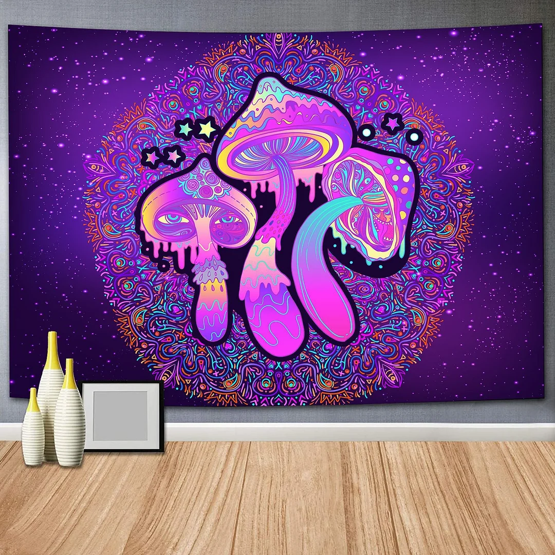 Indian Rainbow Psychedelic Buddha Tapestry Bohemia Abstract Mushroom Wall Hanging Tapestries Hippie Tarot Elephant Blanket Decor