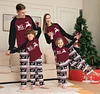 Family Striped Deer Letter Print Christmas Parent Child Holiday Pajamas