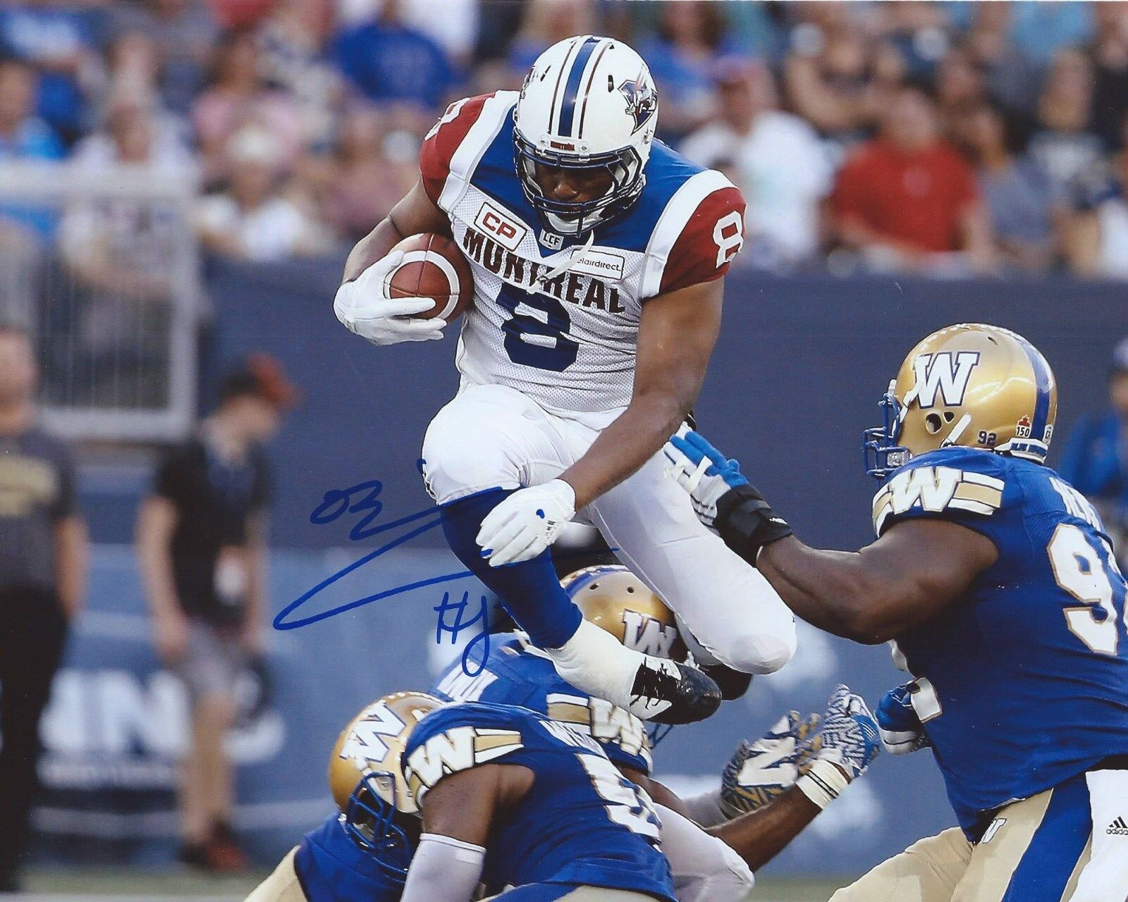 Nik Lewis Signed 8x10 Photo Poster painting Montreal Alouettes Autographed COA