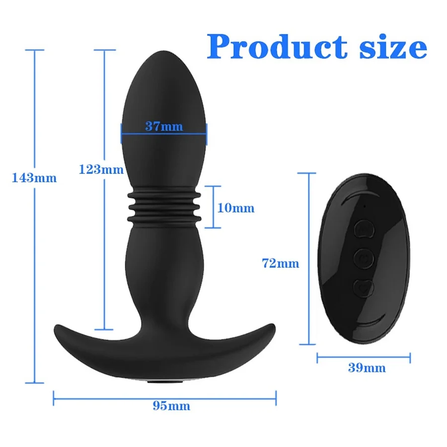 Remote Control Vibrating & Thrusting Anal Plug