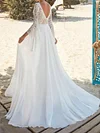 Lace Split-Joint Long Sleeves Wedding Maxi Dress