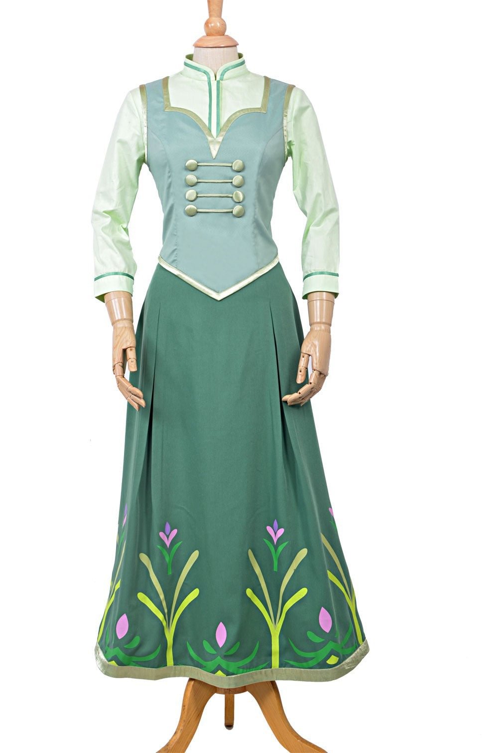 Anna Green Ending Dress Adults Frozen Cosplay Costumes