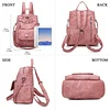 Damen-Rucksack aus Leder, mit mehreren Taschen, Schulterriemen, wasserdicht, umwandelbar, mit Schulterriemen f&uuml;r Damen, praktische Tasche mit Rei&szlig;verschluss