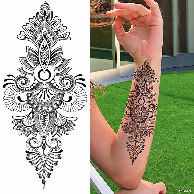 Watercolor Arm Letter Temporary Tattoos Sleeve English Word Lip Print Feather Decorate Realistic Fake Body Women Totem Sticker