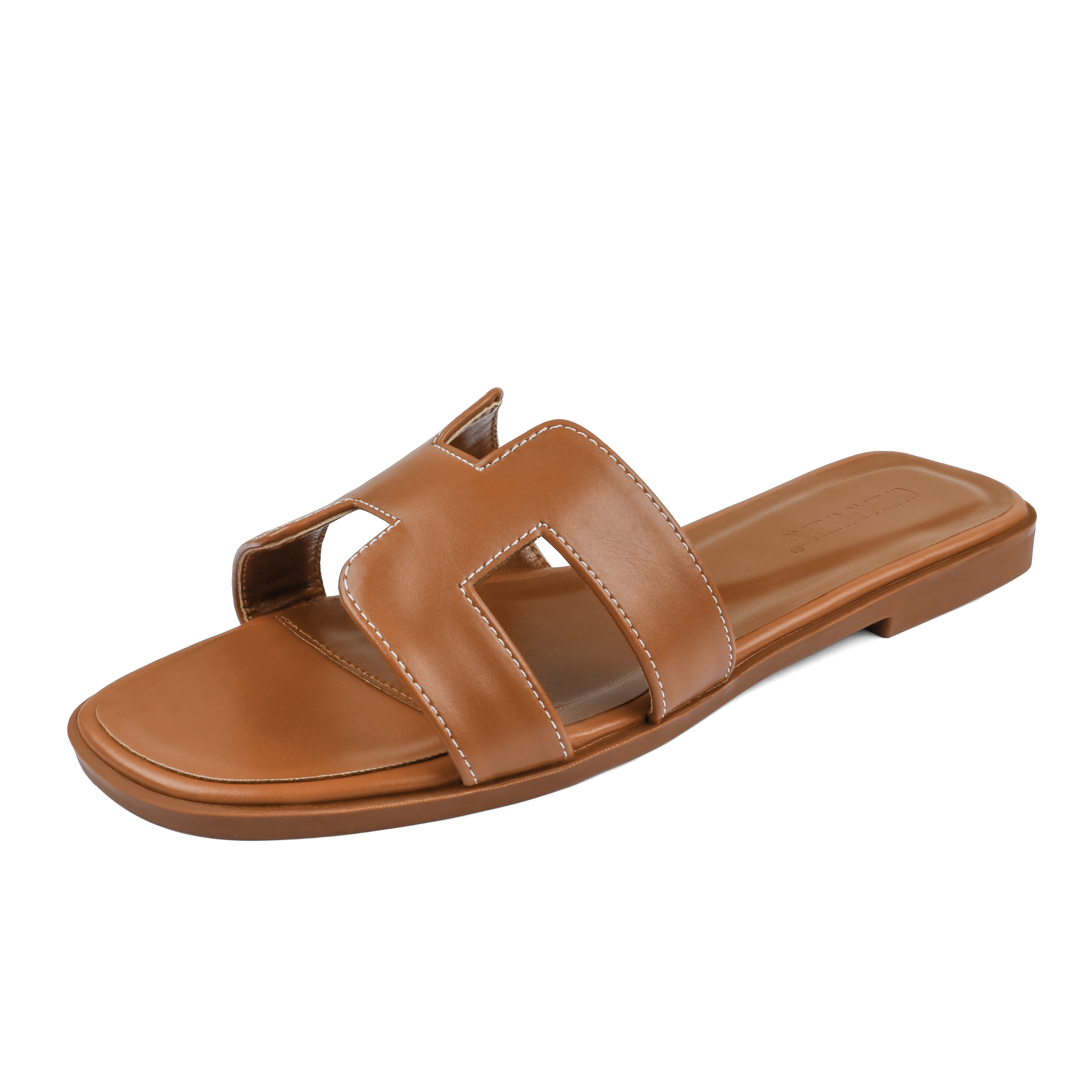 H-shape Leather Slipper-vocosishoes