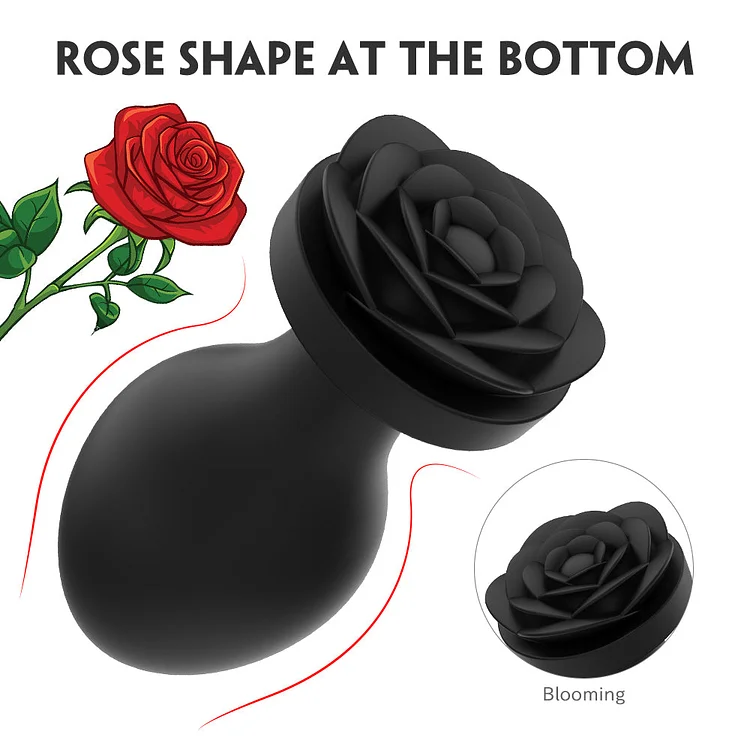 Red Rose Anal Plug Vibrator & Anal Massager - Three Sizes