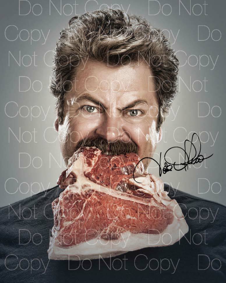 Ron Swanson Parks Rec signed 8x10 inch Photo Poster painting picture poster autograph RP reprint