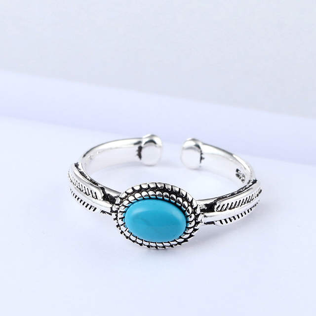 Real 925 Sterling Silver Blue Rings For Women Open Size Wedding Ring Beautiful Jewelry Drop Shipping