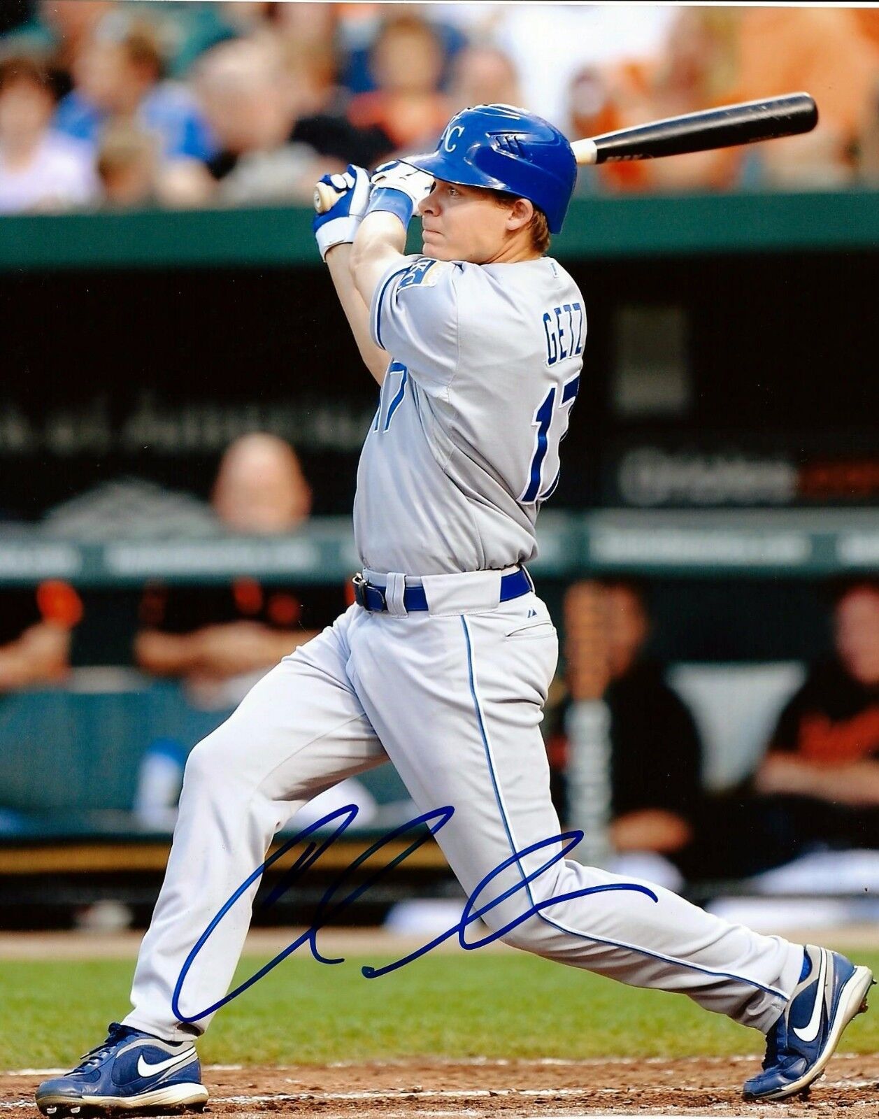 Autographed CHRIS GETZ Kansas City Royals 8x10 Photo Poster painting - COA