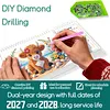 2027-2028 Two-Year Diamond Painting Calendar Kit, 13 Exquisite Multicolor Butterfly And Floral Illustrations, Large Size Desk Calendar, Mosaic Art Coil-Bound Desktop Planner