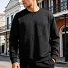 Men's Crew Neck Long-sleeved Sweatshirt, Casual Wear, Solid Color Pullover, Men's Tops for Spring, Autumn and Winter.