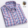 Men's Summer Plaid Cotton Casual Short Sleeve Shirt
