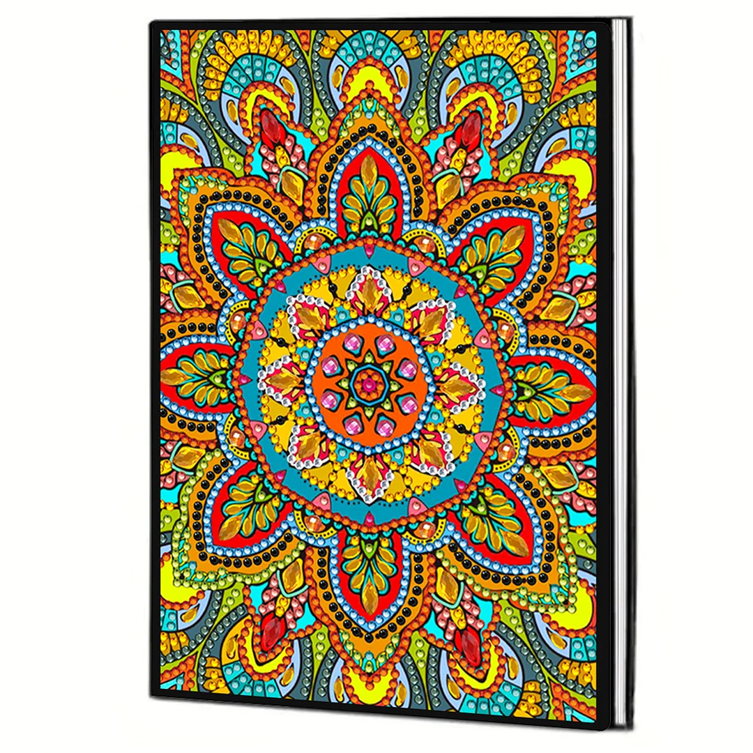 DIY Flower Diamond Painting Journals Notebooks 50 Pages A5 No Lines Special Shaped Diamond Art Kits for Beginners Craft Lovers and Artists (Mandala)