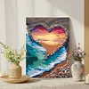 Framed Love Beach-Paint By Numbers Acrylic Painting 30*40Cm With Color Box 5Ml（18Colors）