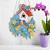 DIY Special Shaped Diamond Painting Double-sided Hanging Flower Birdhouse Wreath Kit