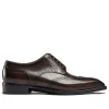 Classic Mens Brogue Derby Shoes - Leather Sole