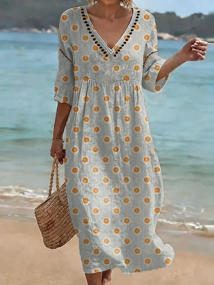 [Spot Big Sale] Women's Floral Print Casual Dress