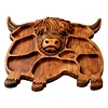 Highland Cow Wooden Charcuterie Board Rustic Farmhouse Serving Tray Cheese Board