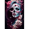 (40*60cm)Halloween Skull Girl - Full Round Drill Diamond Painting