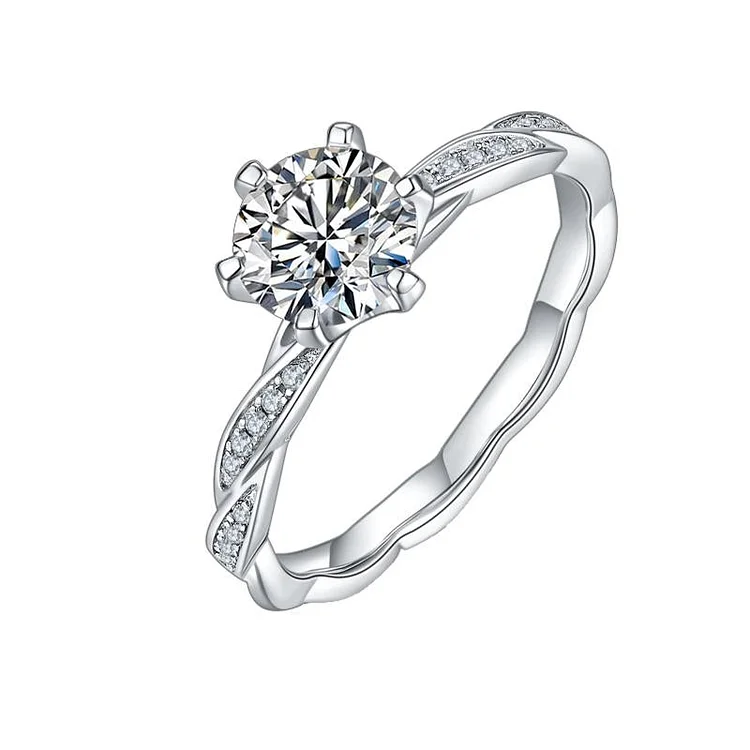 1.0Ct Moissanite 925 Sterling Silver Ring