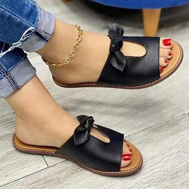 Fashion Women Sandals Shoes Open Toe Vintage Summer Beach Shoes Women Casual Slipper Women Cute Butterfly-Knot Zapatillas Muje