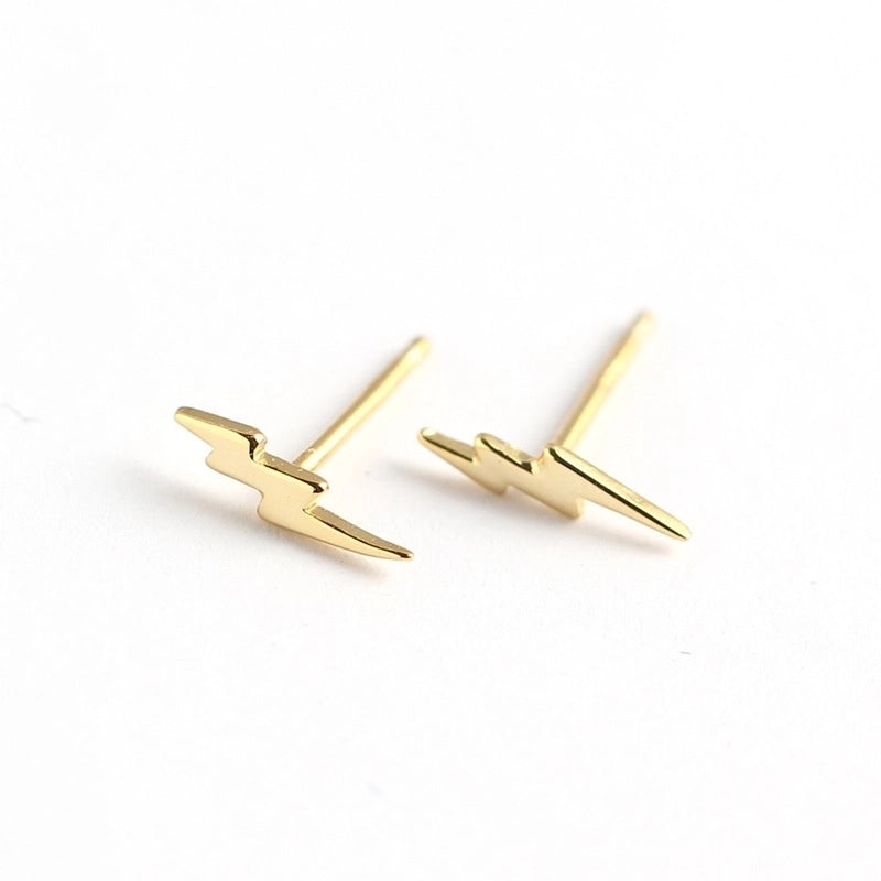 1 Pair 925 Sterling Silver Lightning Ear Studs