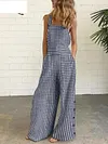 Plaid Print Loose Jumpsuits Bottoms