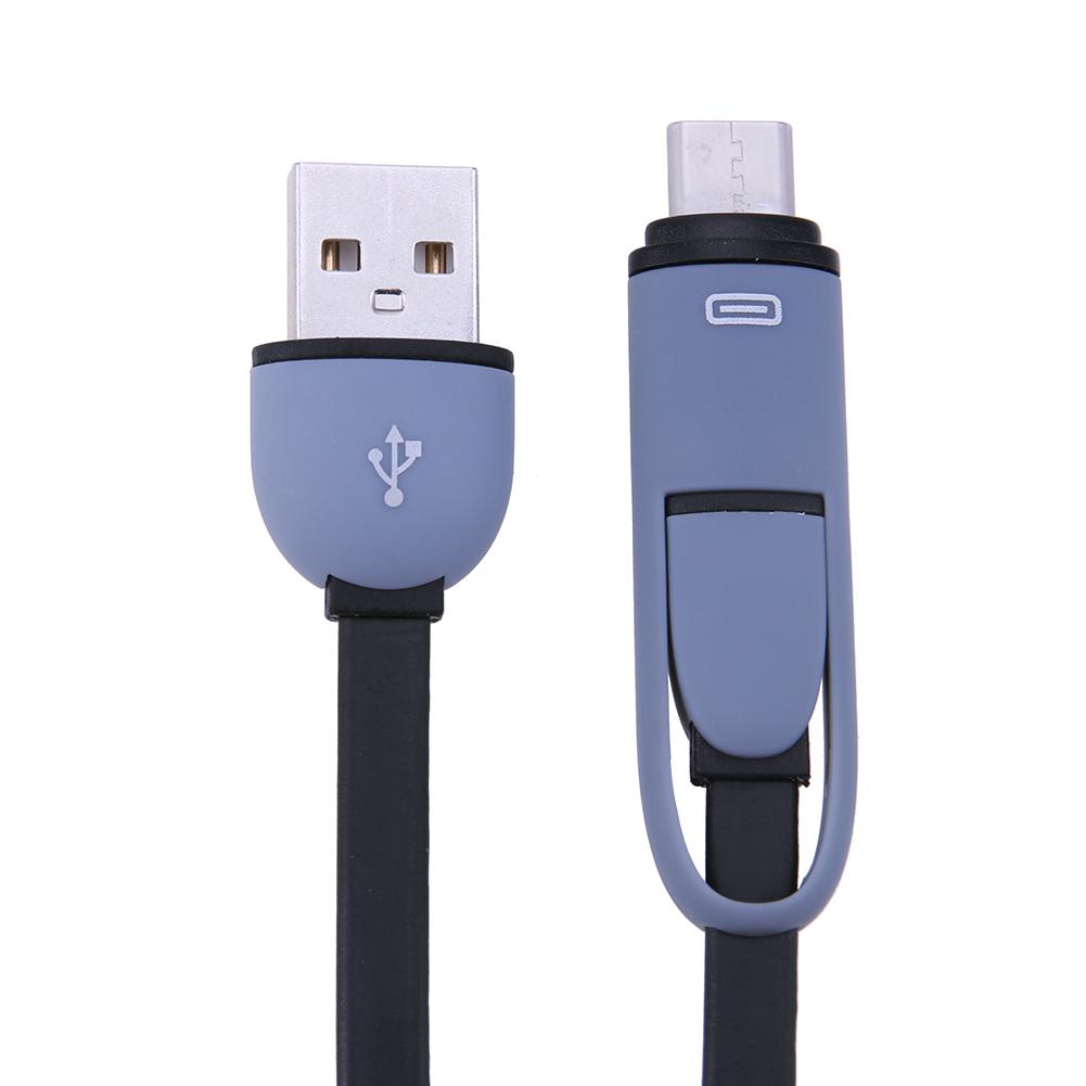 

2 in 1 Micro USB+Type-C Sync Data and Charging Cable for Android, Black, 501 Original