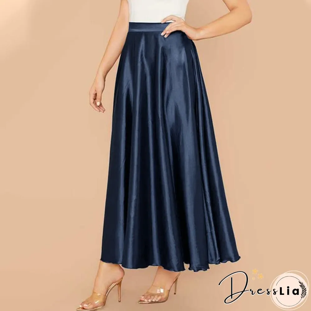 Women Umbrella Long Skirt Swing Dress High Waist Party Elegant Casual A Line Maxi Skirt Plus Size