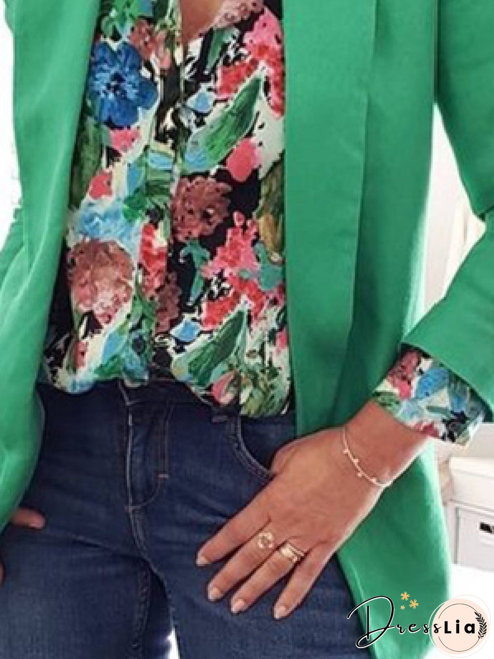 Casual Plain Shawl Collar Loose Long Sleeve Blazer