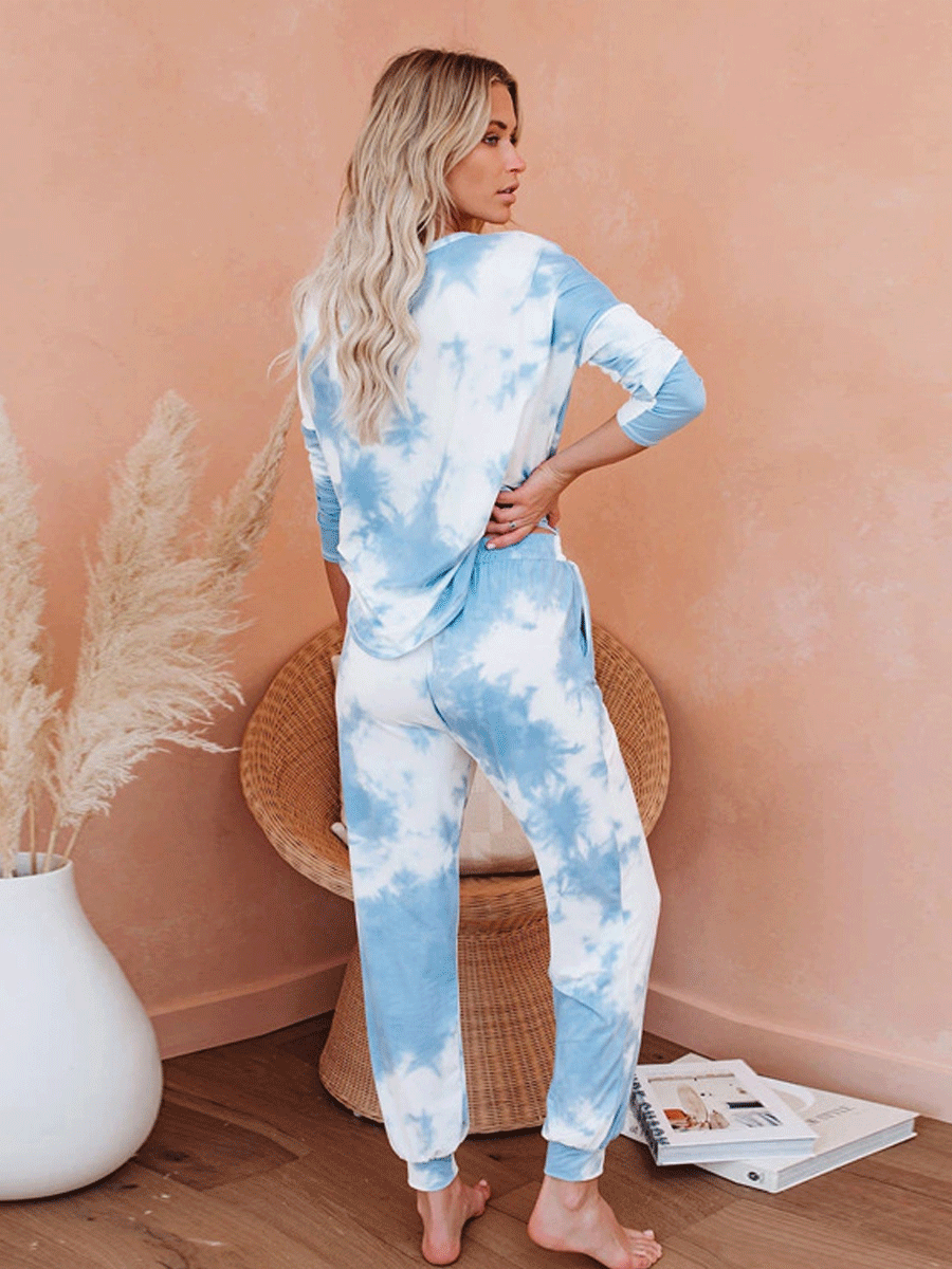 Tie Dye Drawstring Pants Set