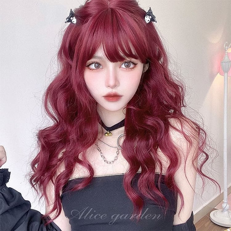 Cute Mermaid Style Cherry Red Curly Wig ON136