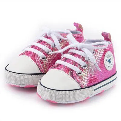Baby Canvas Classic Sports Sneakers Newborn Baby Boys Girls Print Star First Walkers Shoes Infant Toddler Anti-slip Baby Shoes