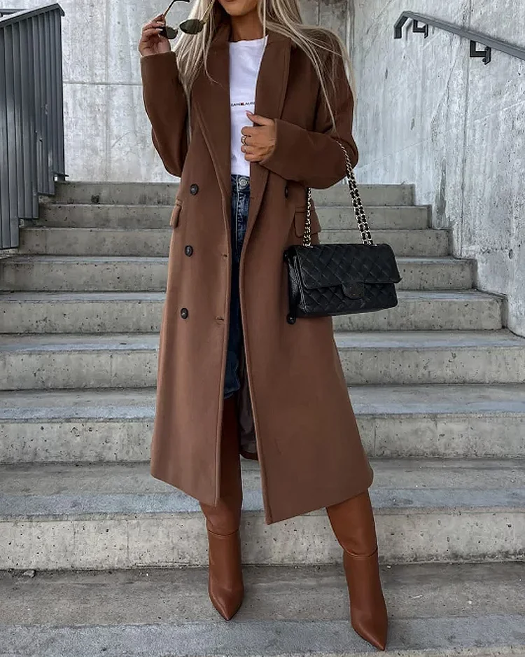 Solid Color Casual Fashionable Coat