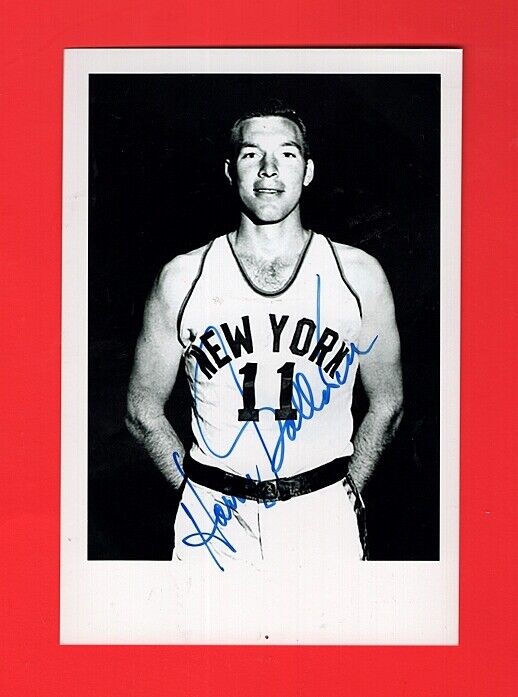 HARRY GALLATIN-NY KNICKS AUTOGRAPHED 4X6 GLOSSY Photo Poster painting-(d.2015)-HOF