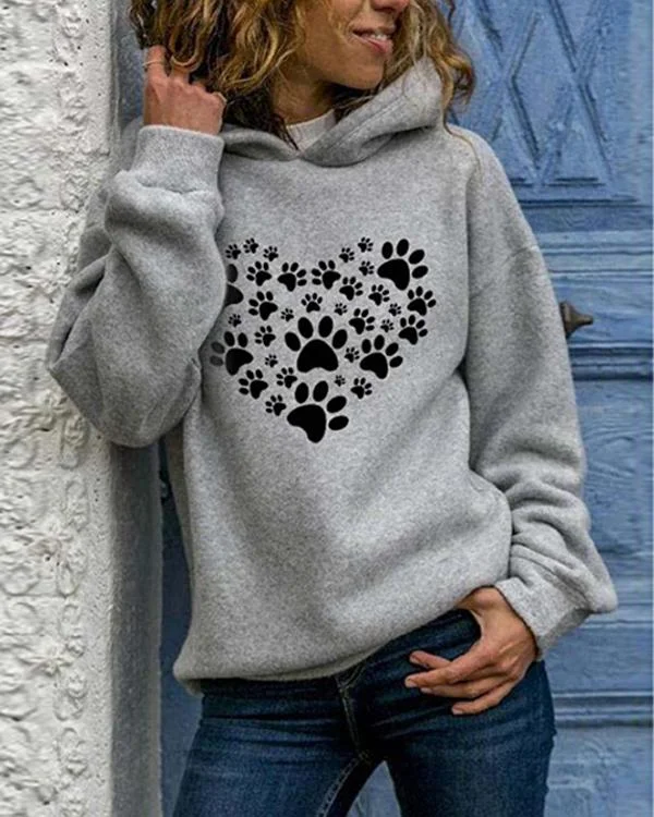 Women's Dog Paw Prints Cozy Hoodie