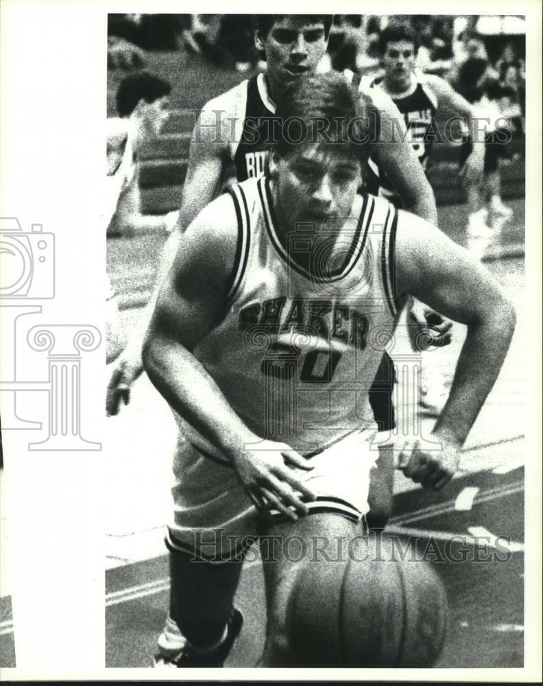 Press Photo Poster painting Shaker vs. Burnt Hills high school basketball game in New York