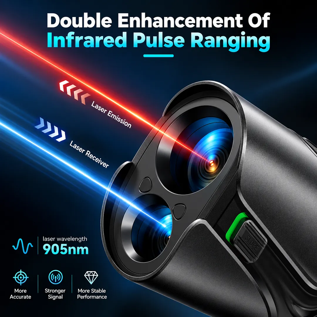 BEBANG Golf Rangefinder with Slope On/Off, 1200 Yards 7X Magnification, 1000mAh Rechargeable Golf Rangefinder for Golfing, Magnetic Mount, Flag Lock Vibration
