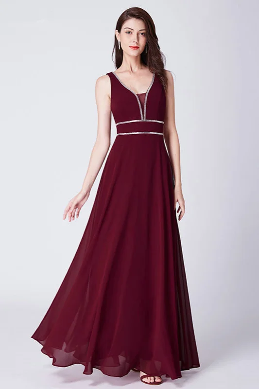 Elegant Sleeveless Beadings Evening Gowns Long Chiffon Prom Dresses - lulusllly