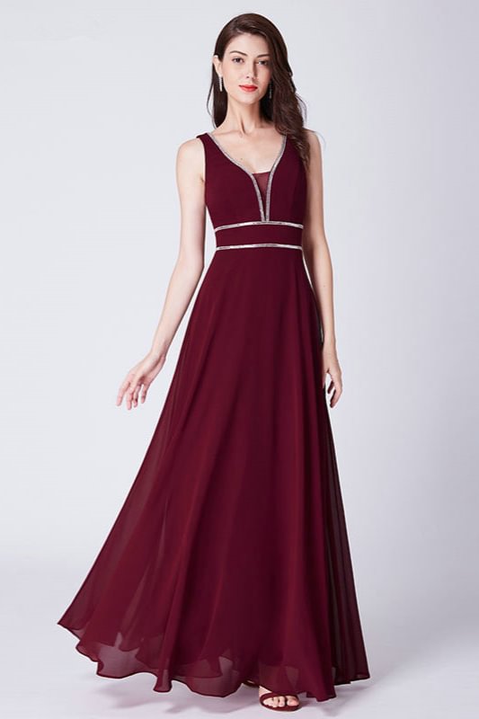 Bellasprom Beadings Evening Gowns Long Chiffon Prom Dresses Sleeveless
