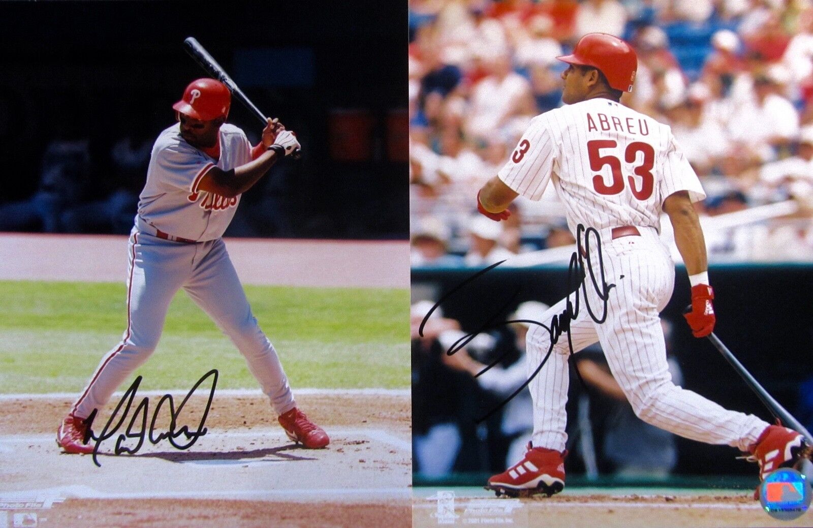 BOBBY ABREU & MARLON ANDERSON AUTOGRAPHED SIGNED PHILLIES 8x10 Photo Poster paintingS w/COA'S