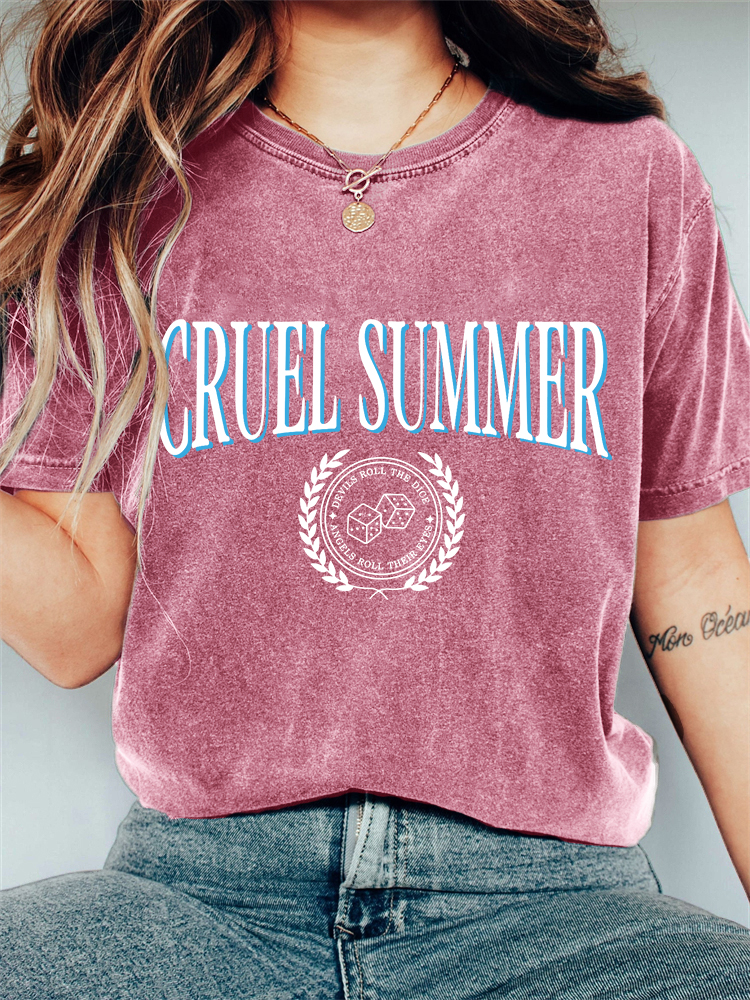 TS Cruel Summer Devils Roll the Dice Vintage Washed T Shirt