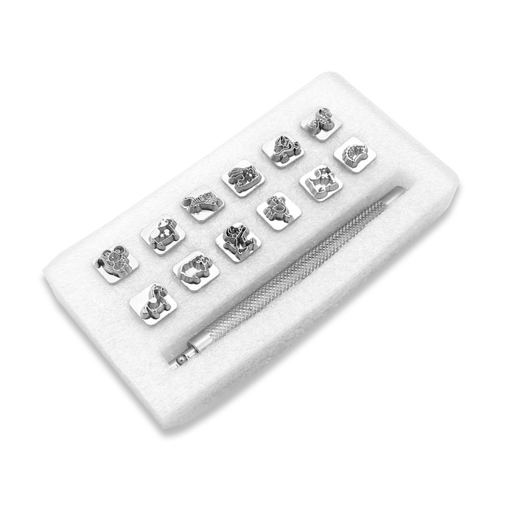 

13pcs Chinese Zodiac Leather Craft Stamping Carve Modelling Print Punch Set, 501 Original