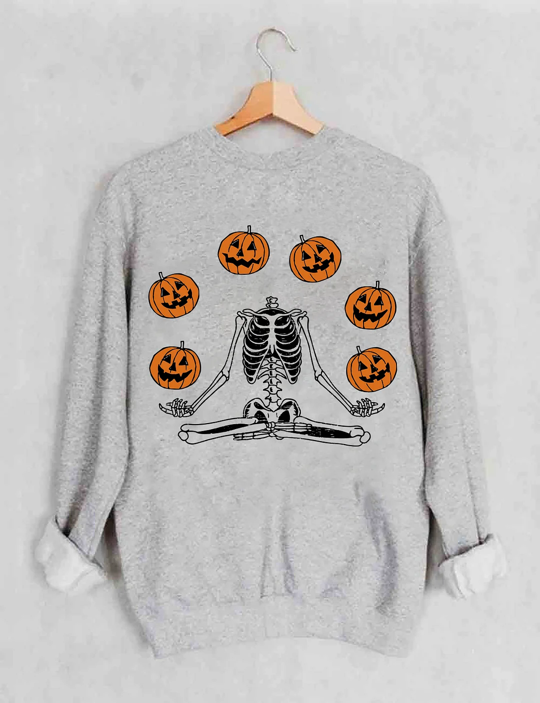 Pumpkin Skeleton Halloween Sweatshirt
