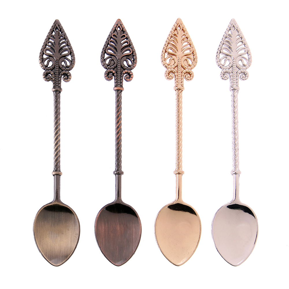 

4Pcs Vintage Royal Style Zinc Alloy Tea Coffee Ice Cream Dessert Spoon, 501 Original
