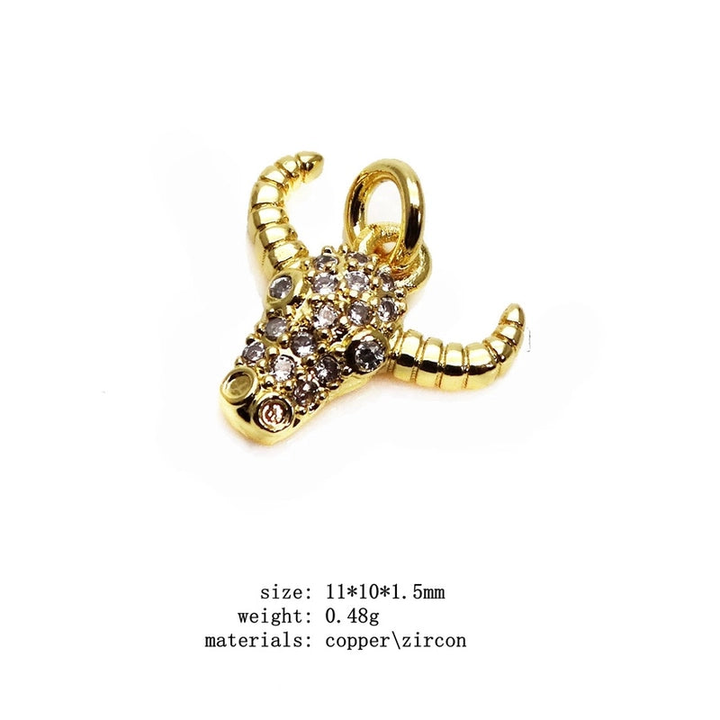 1 Piece Copper Zircon Rabbit Star Moon Pendant