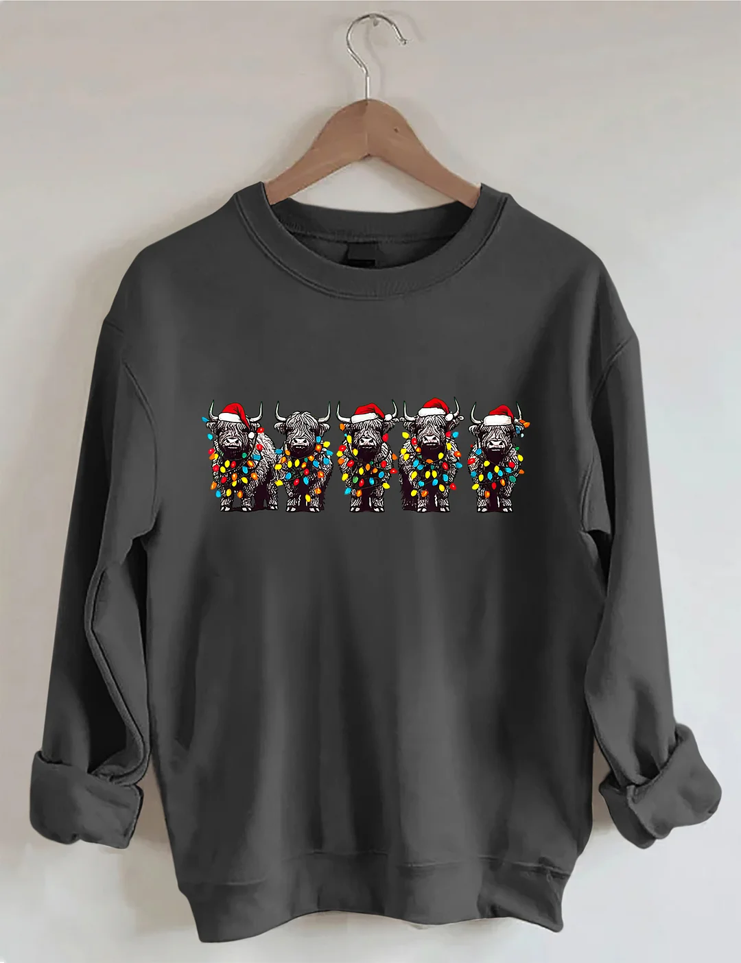 Christmas Cows Lights Sweatshirt