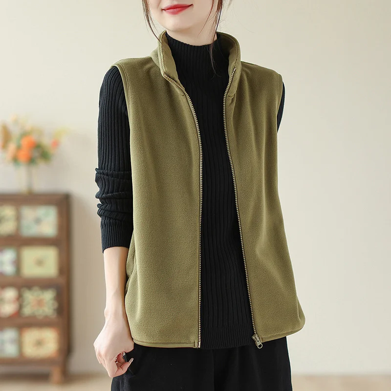 Athvotar Athvotar Autumn And Winter New Mother Dress Rocking Velvet Horse Clip Warm Casual Coat Women Fashion Shoulder Vest Woman