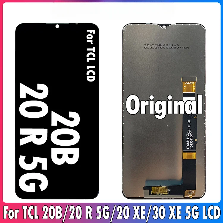 6.52" Original For TCL 20B LCD Display Touch Screen Digitizer Assembly For TCL 20 R 5G T767H Display Repair Parts