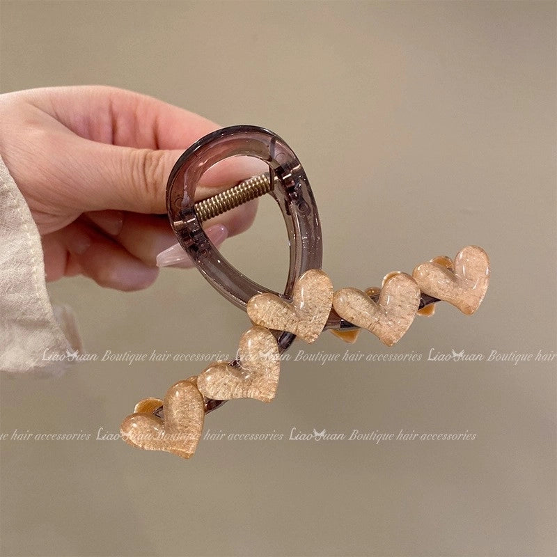 Women’s Sweet Heart Shape Plastic Hair Claws